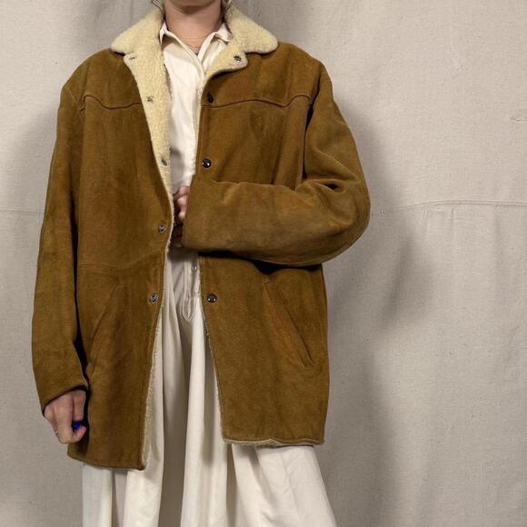 Vintage Suede Sherpa Lined Jacket – Unisex Fit
